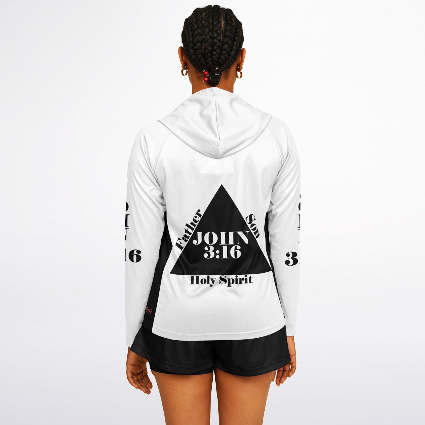 God Loves You - Women's Long Sleeve Performance Hoodie (WHITE)