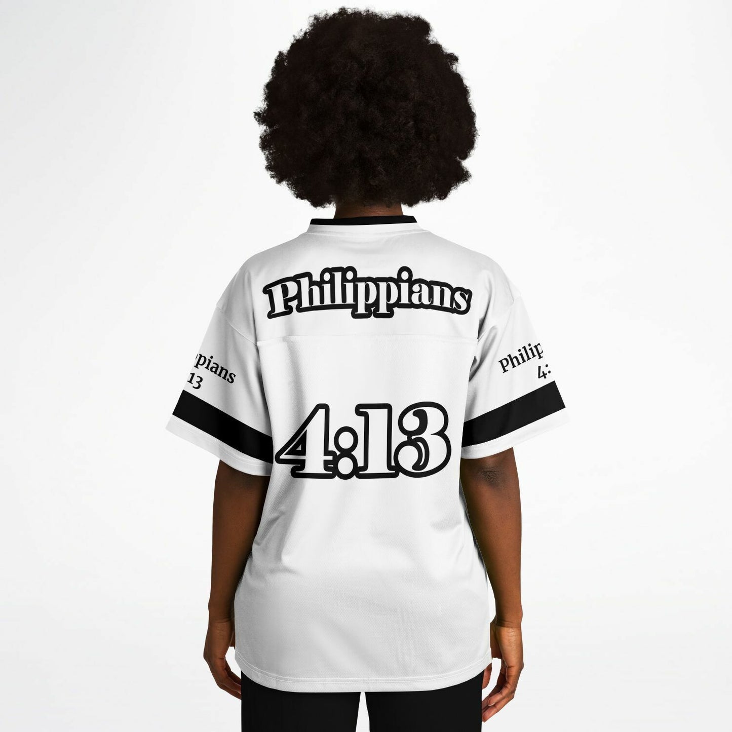 Do All Things - White w Blk Text UNISEX Football Jersey