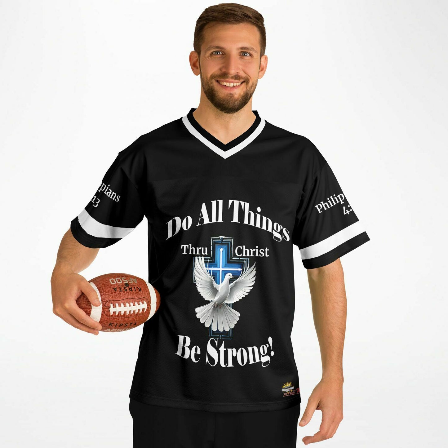 Do All Things - Black & White UNISEX Football Jersey