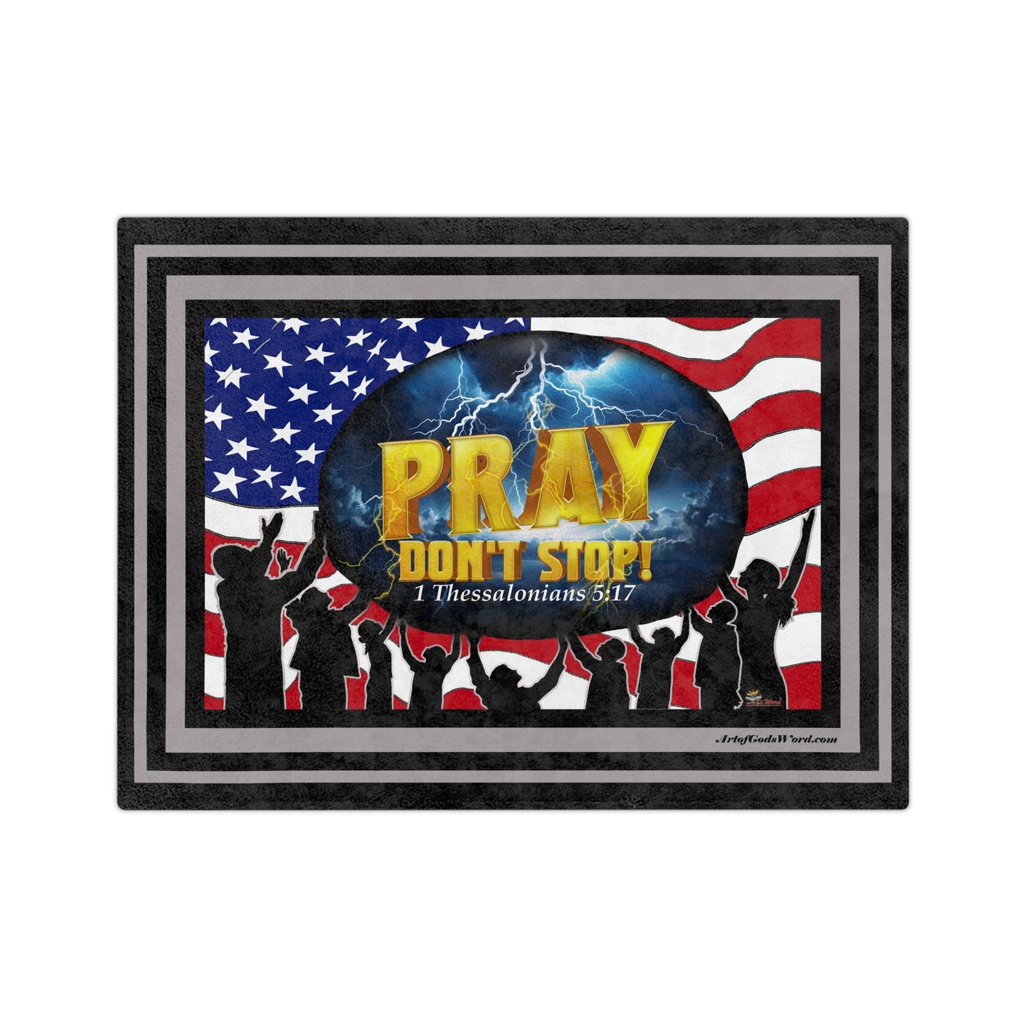 BLANKET 80x60 - PRAY Don't Stop Velveteen Microfiber Blanket