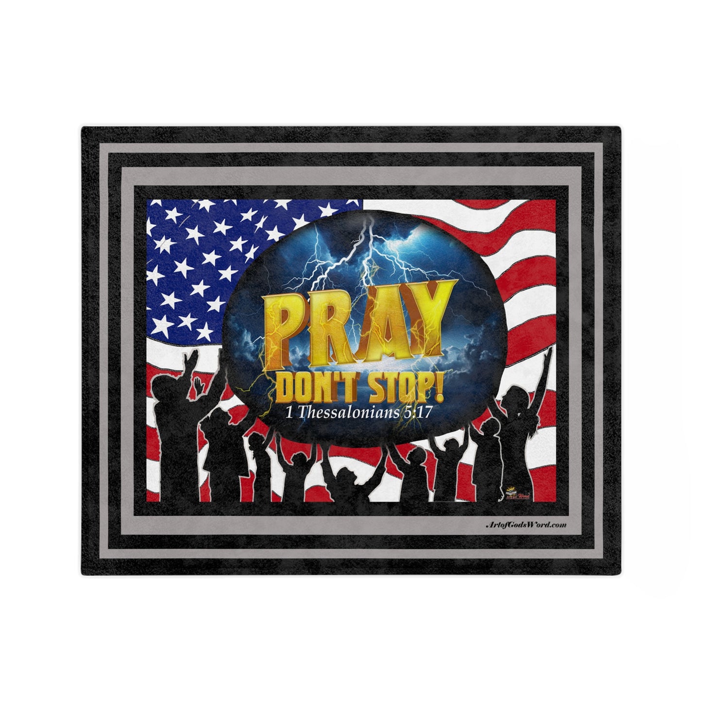 THROW 60x50 - PRAY Don't Stop Velveteen Microfiber Throw