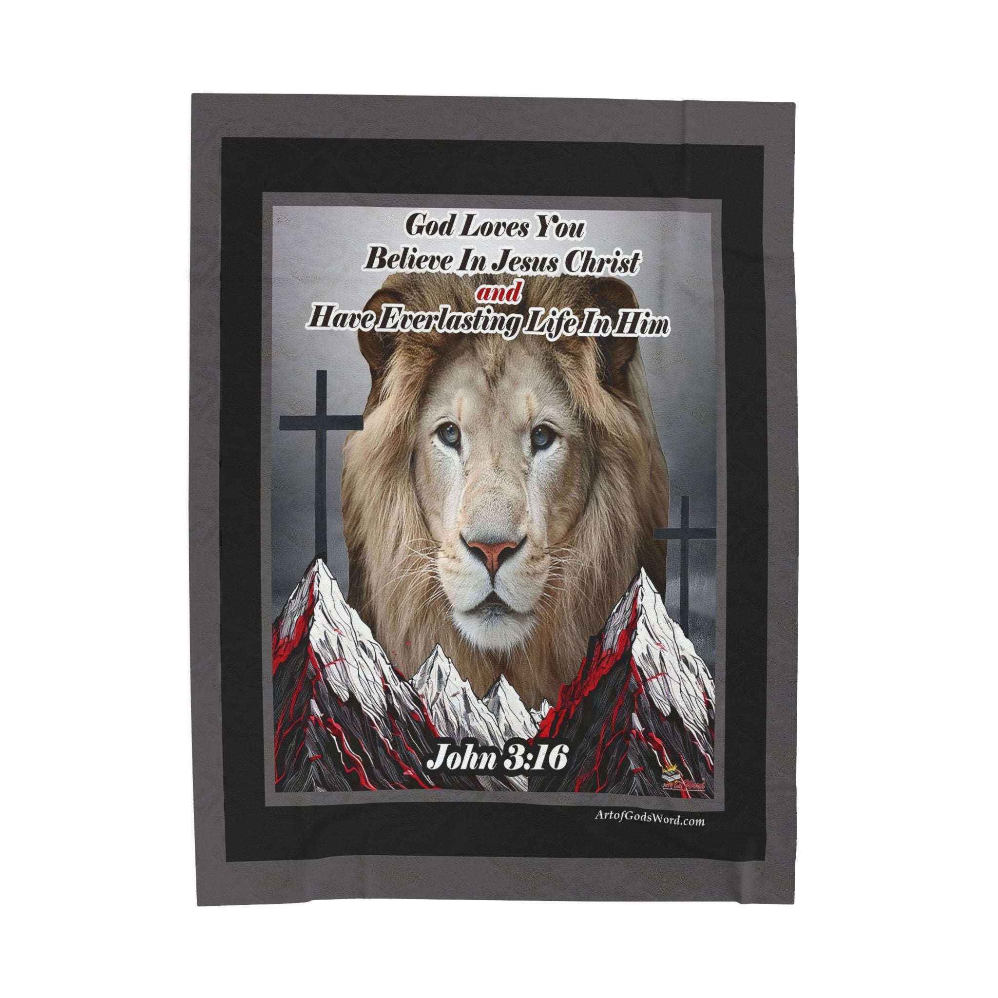 BLANKET - God Loves You, Velveteen Plush Blanket 60x80 – Art of God's Word