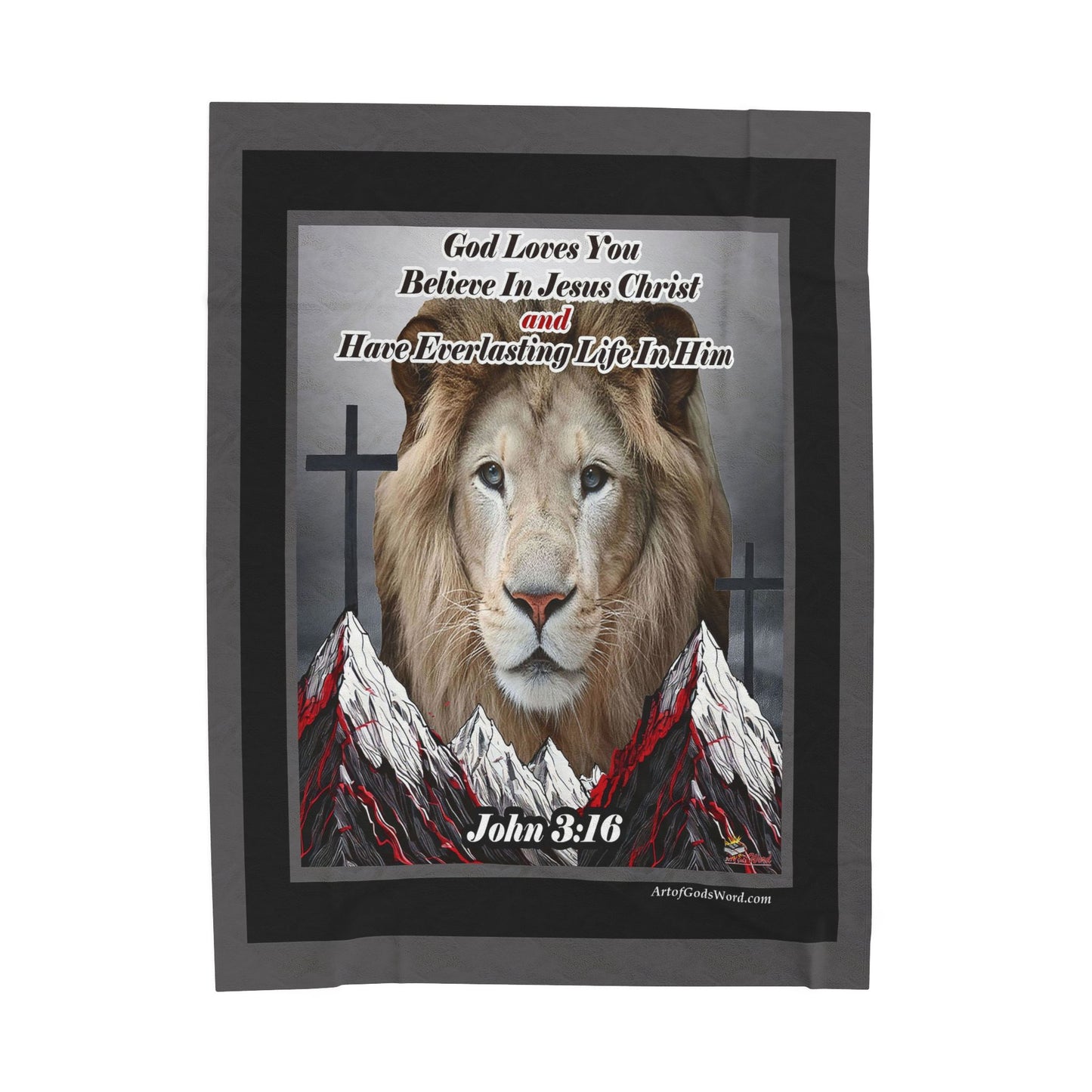 BLANKET 60x80 - God Loves You, Velveteen Plush Blanket