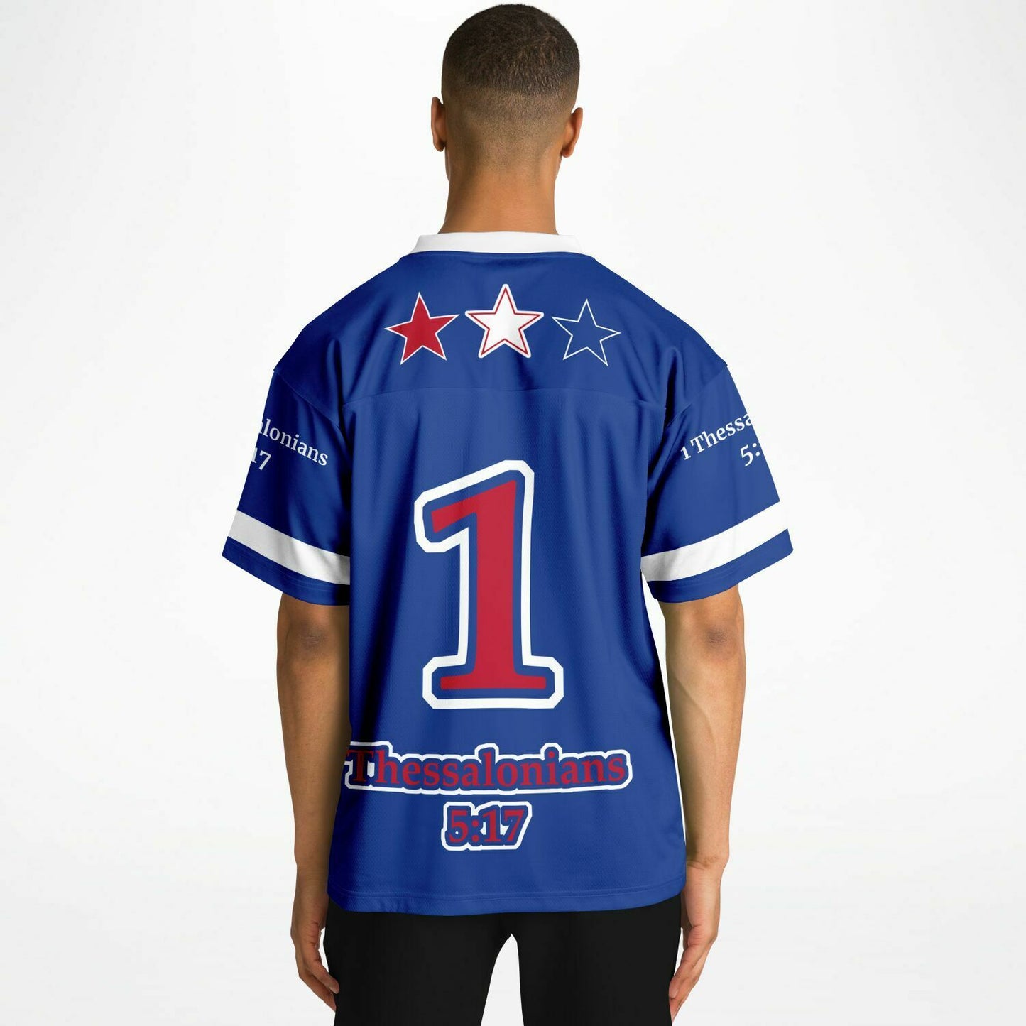 Pray Don't Stop - Blue UNISEX Football Jersey