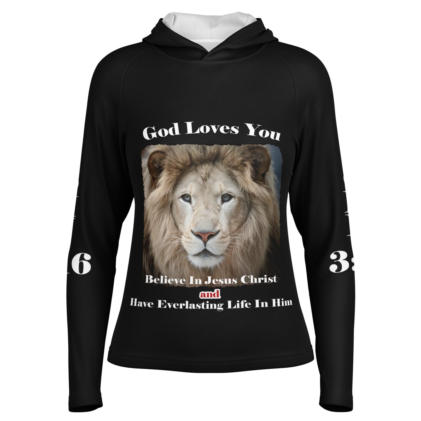 God Loves You - Women's Black Long Sleeve Performance Hoodie