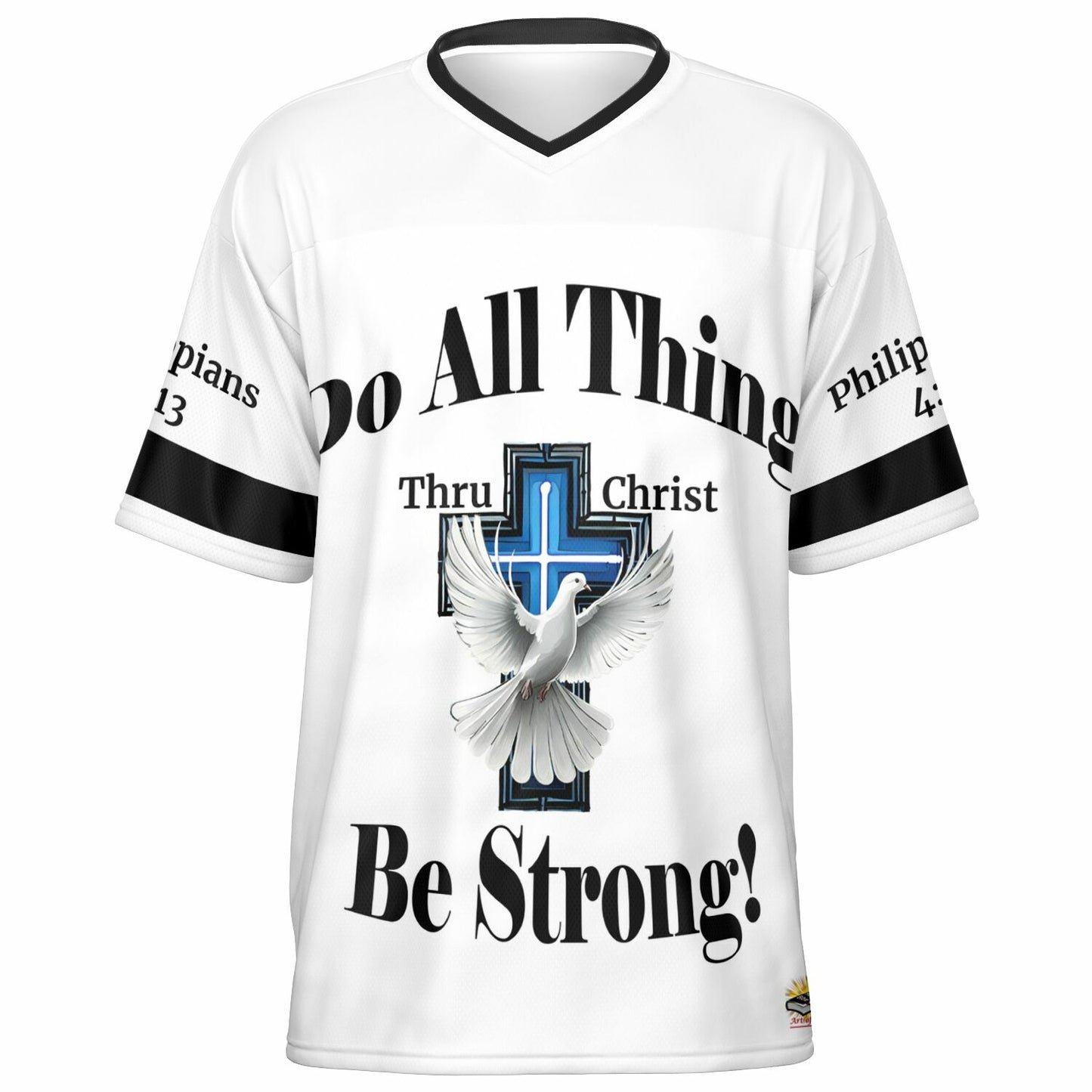 Do All Things - White w Blk Text UNISEX Football Jersey