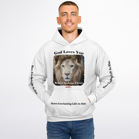 God Loves You - Unisex White Heavyweight Hoodie