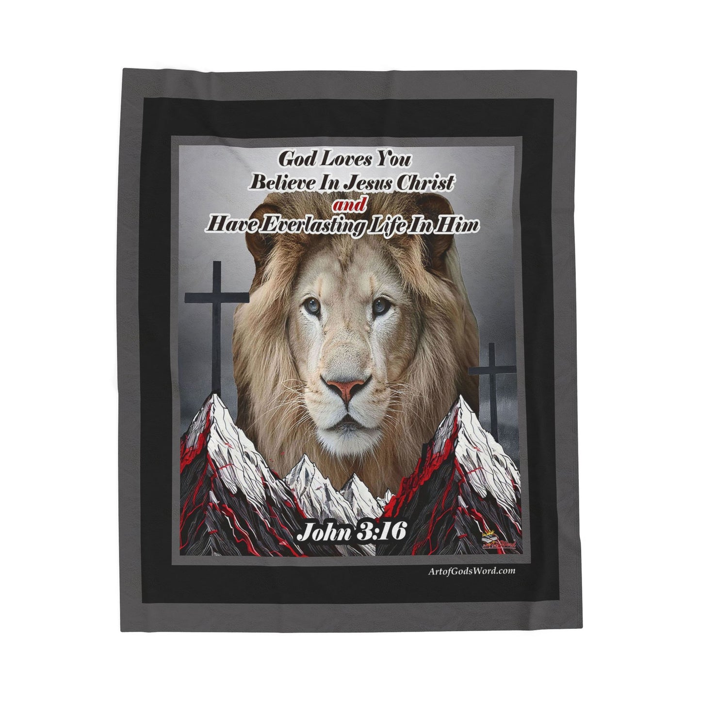 THROW 50x60 - God Loves You, Velveteen Plush Throw