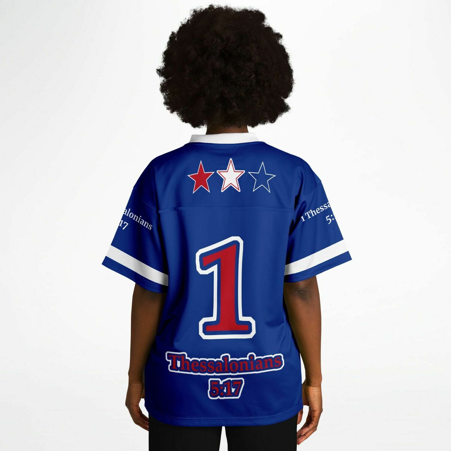 Pray Don't Stop - Blue UNISEX Football Jersey