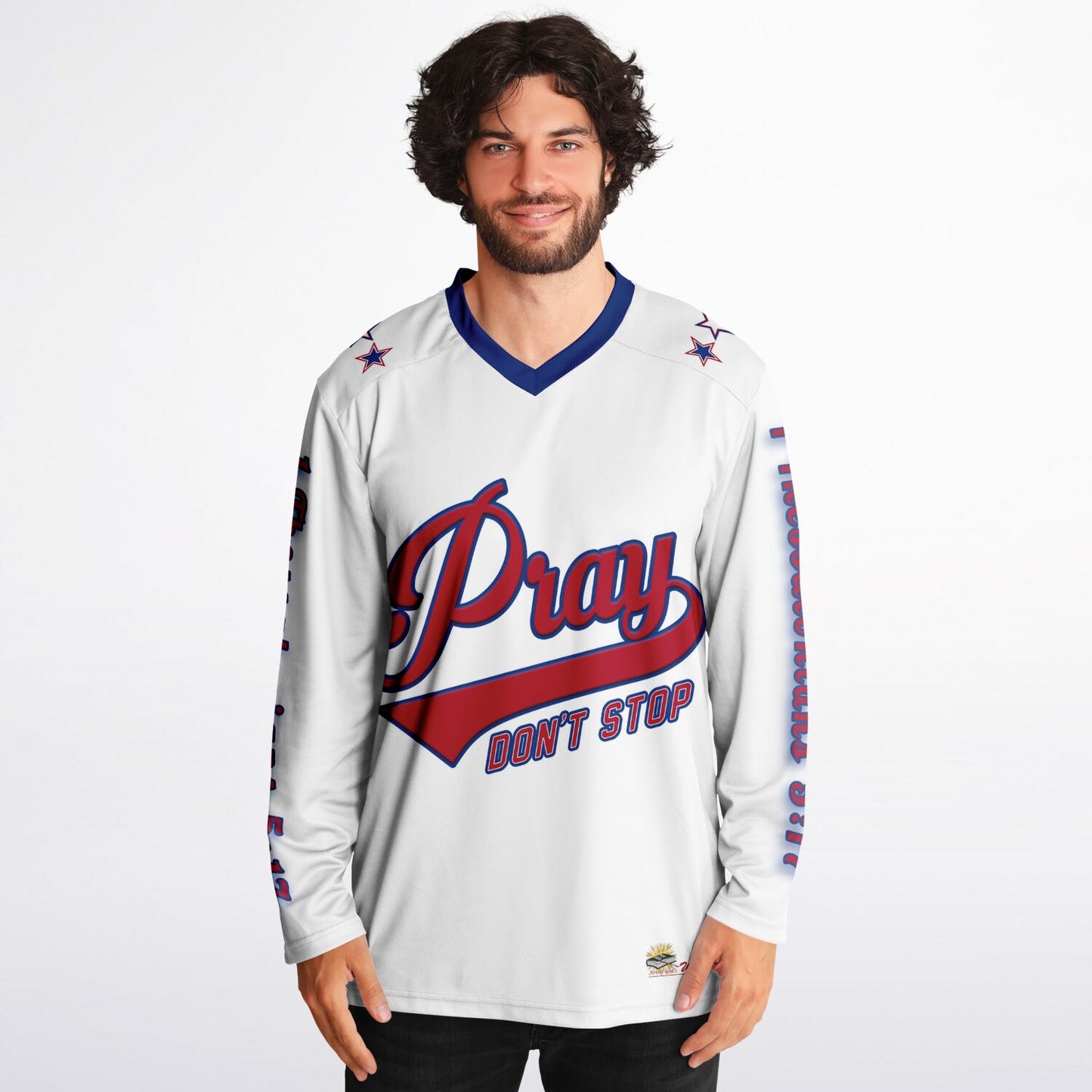 PRAY DON'T STOP - Unisex Ice Hockey Jersey - Blue Collar