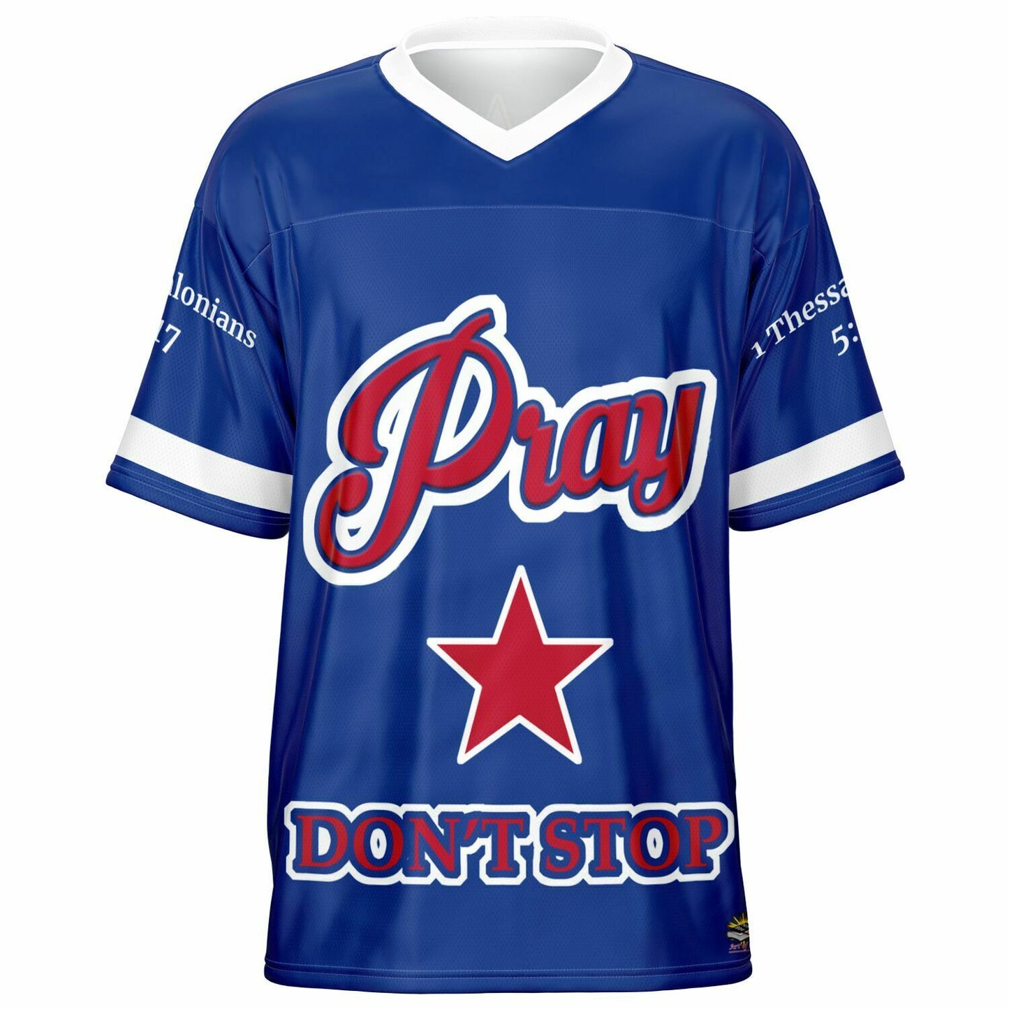 Pray Don't Stop - Blue UNISEX Football Jersey