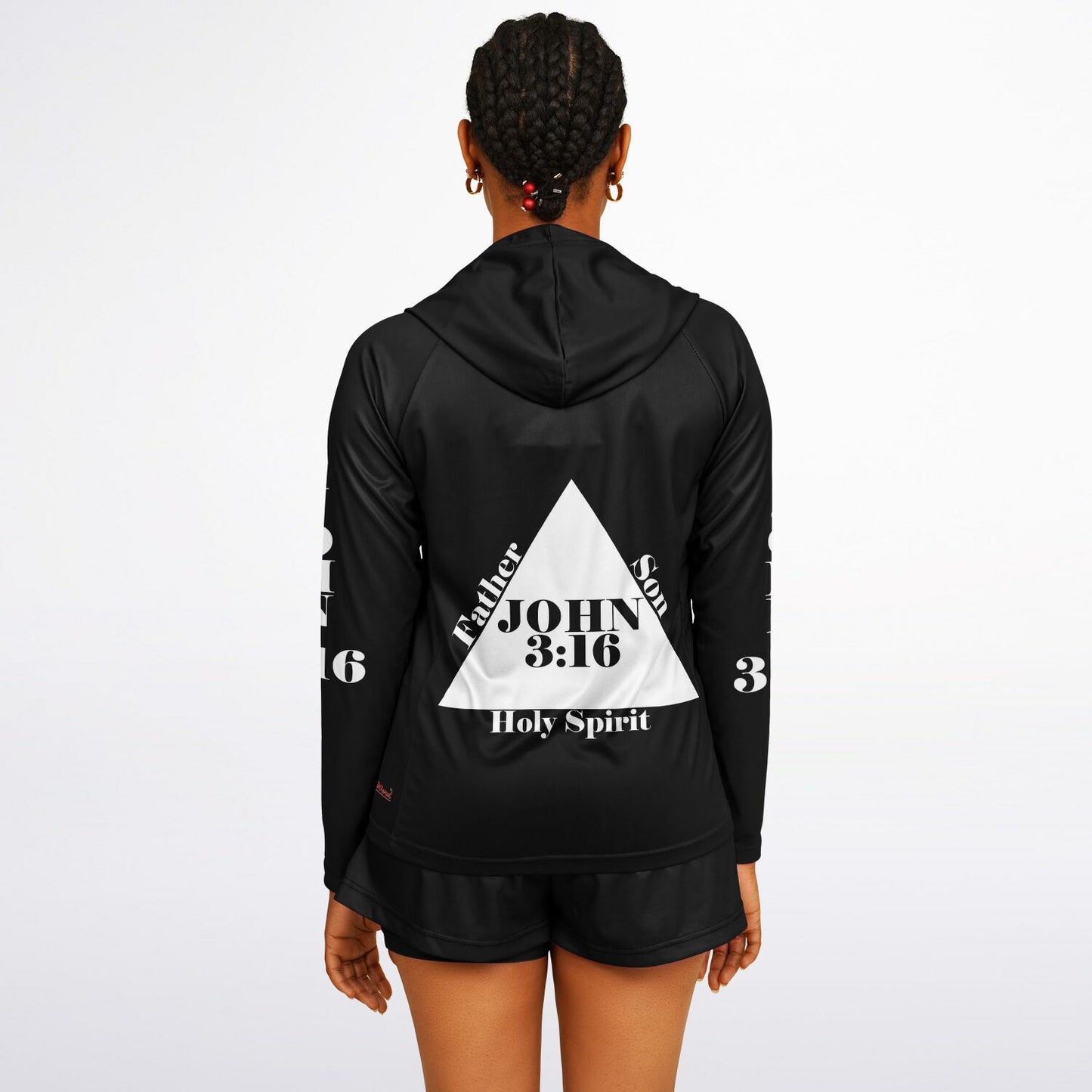 God Loves You - Women's Black Long Sleeve Performance Hoodie