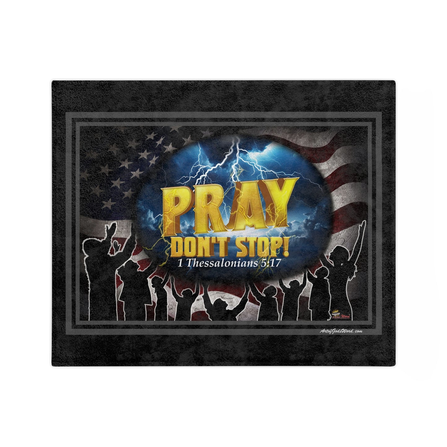 PRAY Don't Stop - Velveteen Microfiber Throw/Blanket