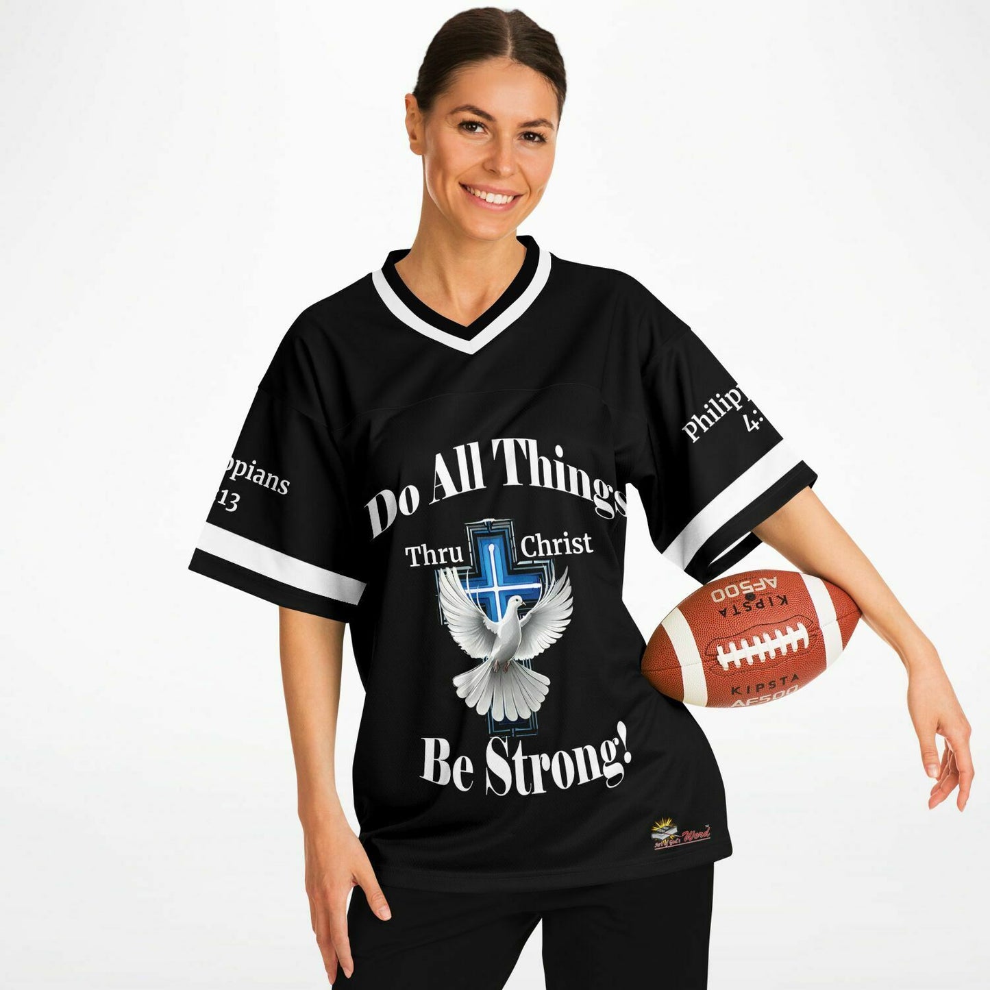 Do All Things - Black & White UNISEX Football Jersey