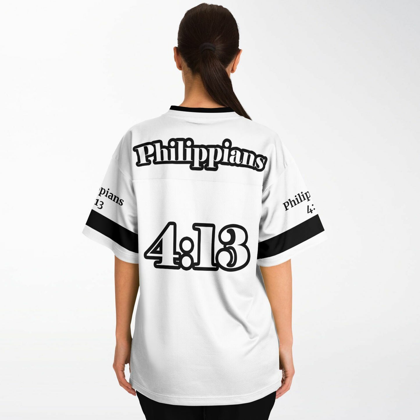 Do All Things - White w Blk Text UNISEX Football Jersey