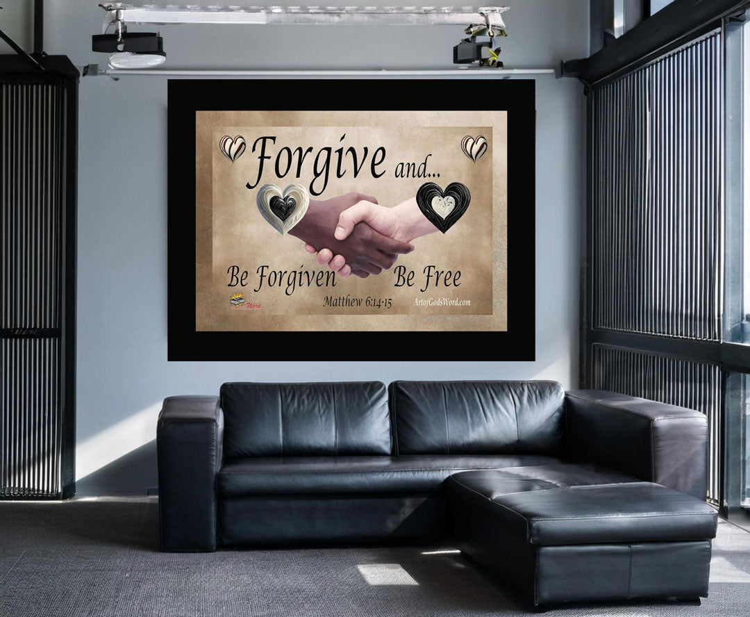 LARGE Wall Art 60x50 - FORGIVE Wall Art - Fleece