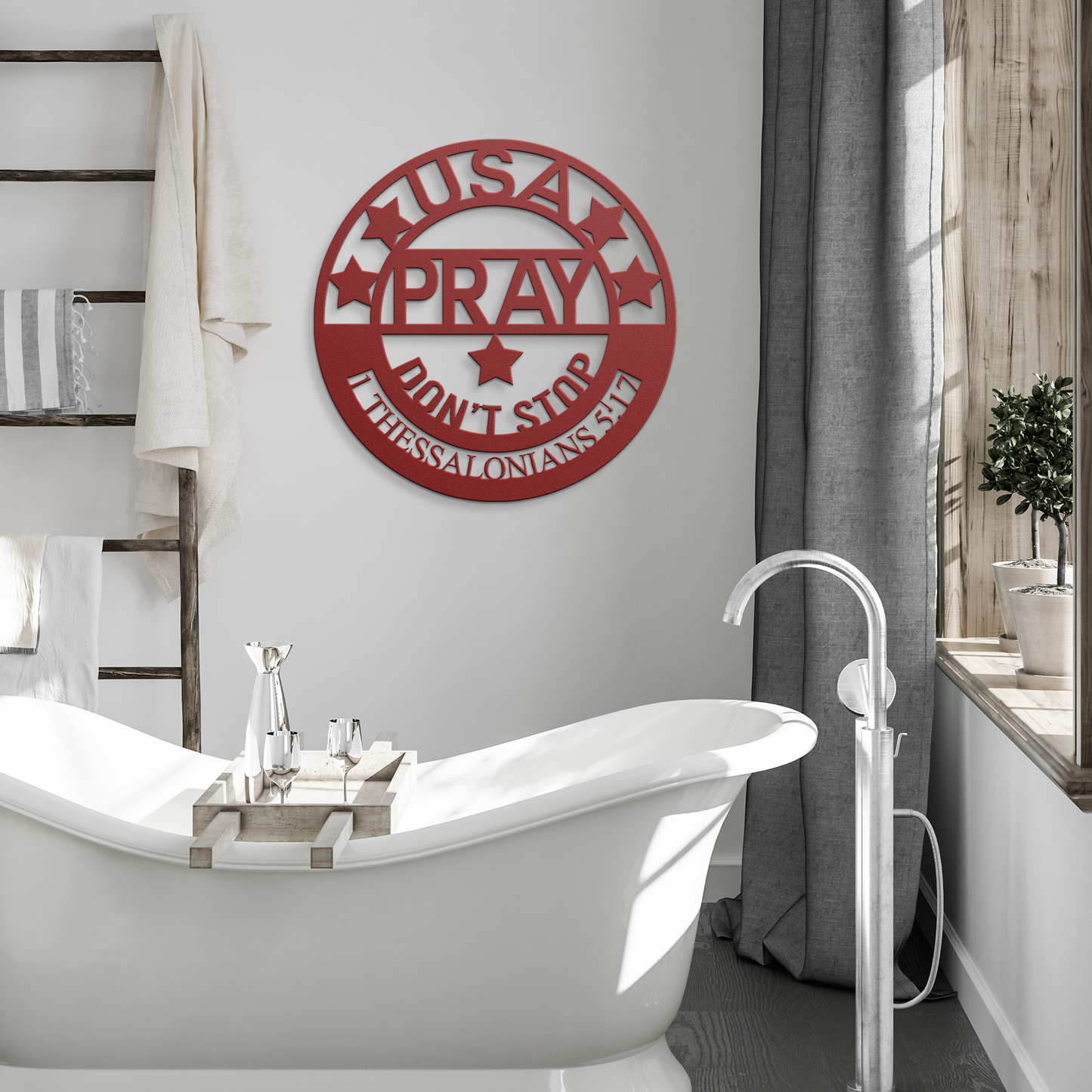 Pray_-_Dont_Stop_Metal_Sign_Red_Modern_Bathroom_Mockup.png