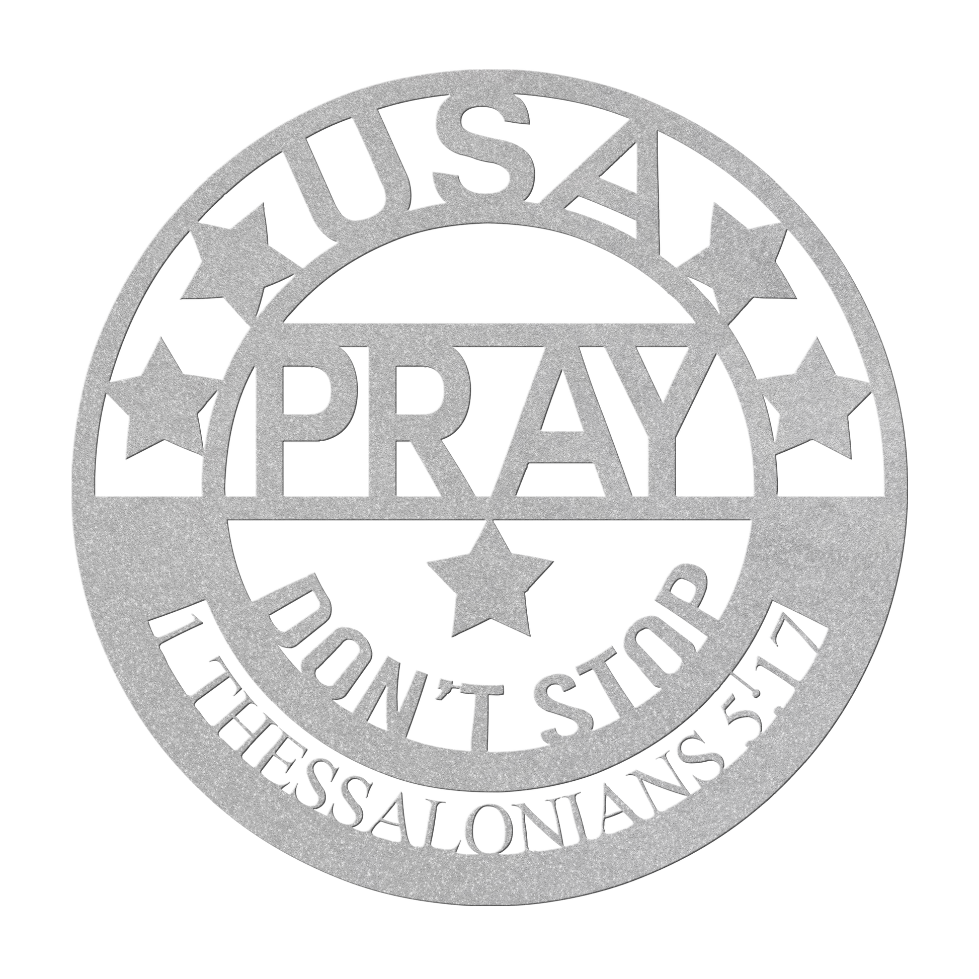 Pray_-_Dont_Stop_Metal_Sign_Silver_Transparent_Mockup.png