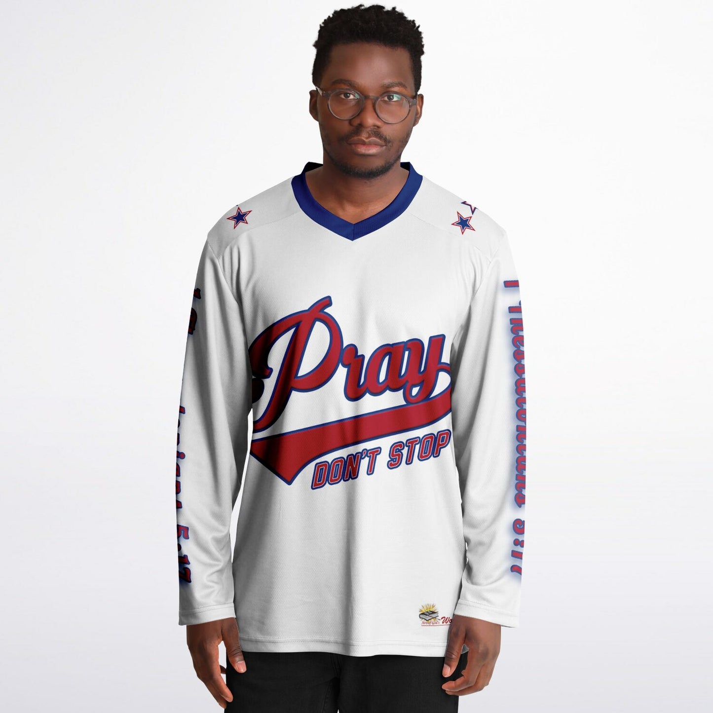 PRAY DON'T STOP - Unisex Ice Hockey Jersey - Blue Collar