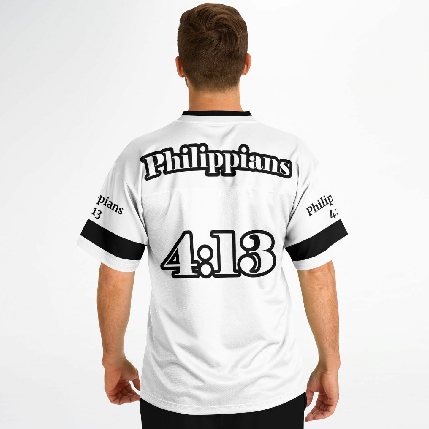 Do All Things - White w Blk Text UNISEX Football Jersey