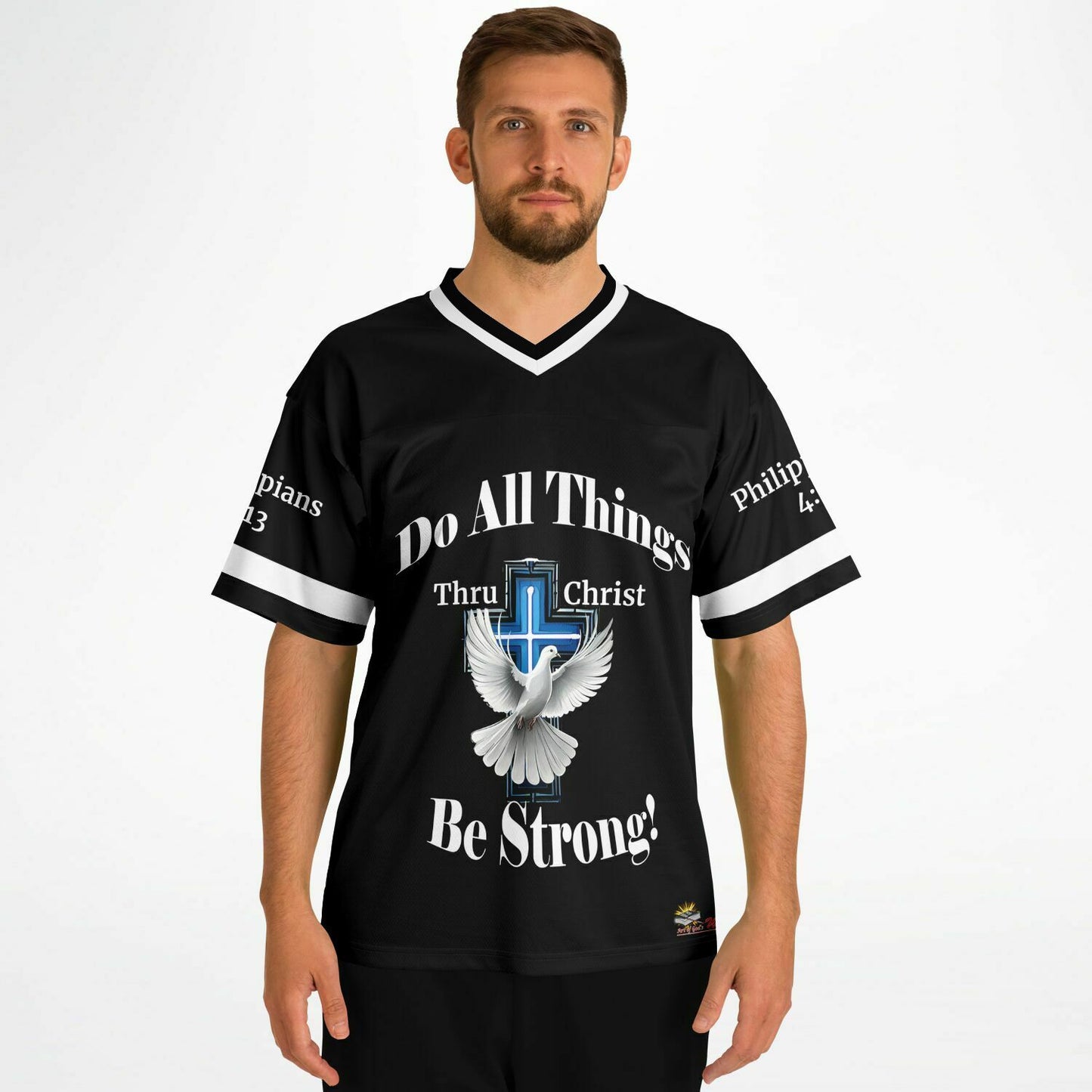 Do All Things - Black & White UNISEX Football Jersey