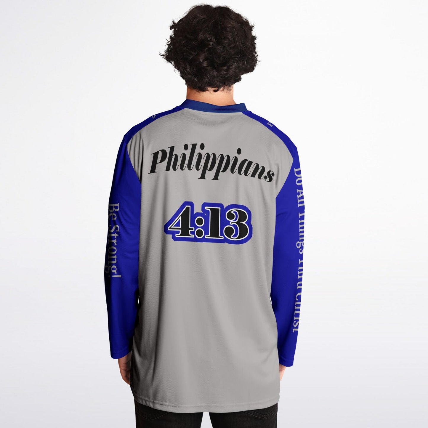 Do All Things - Grey & Blue UNISEX Ice Hockey Jersey