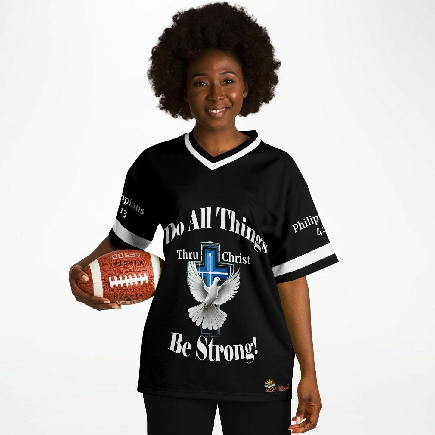 Do All Things - Black & White UNISEX Football Jersey